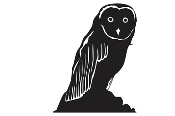 Animal - Owl Silhouette on transparent Background