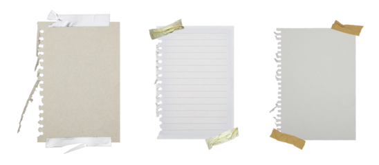 blank brown sheet of paper note on transparent background png file