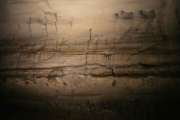 Detail of a cracked cave wall of Mammoth Cave National Park