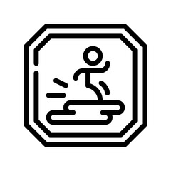 wet floor line icon