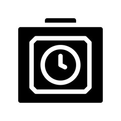 alarm clock glyph icon