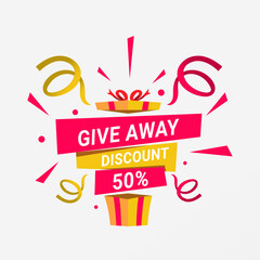 Vector giveaway banner template design for social media post vector template illustration design.