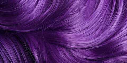 Fototapeta premium Purple hair color dye long flowing woman's haircut fashion background stylist, generated ai