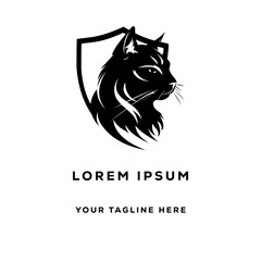 cat head with shield