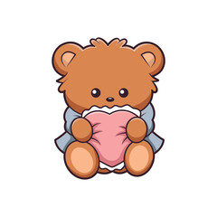 Cute Bear Character Design Illustration
