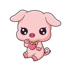 Cute Pig Character Design Illustration