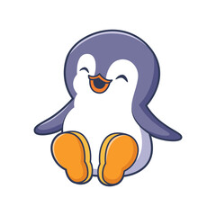 Cute Penguin Character Design Illustration