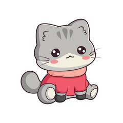Cute Cat Character Design Illustration
