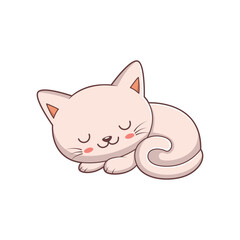 Cute Cat Character Design Illustration
