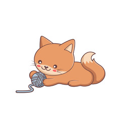 Cute Cat Character Design Illustration