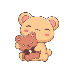 Cute Bear Character Design Illustration