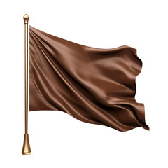 Brown flag isolated on transparent background,transparency 