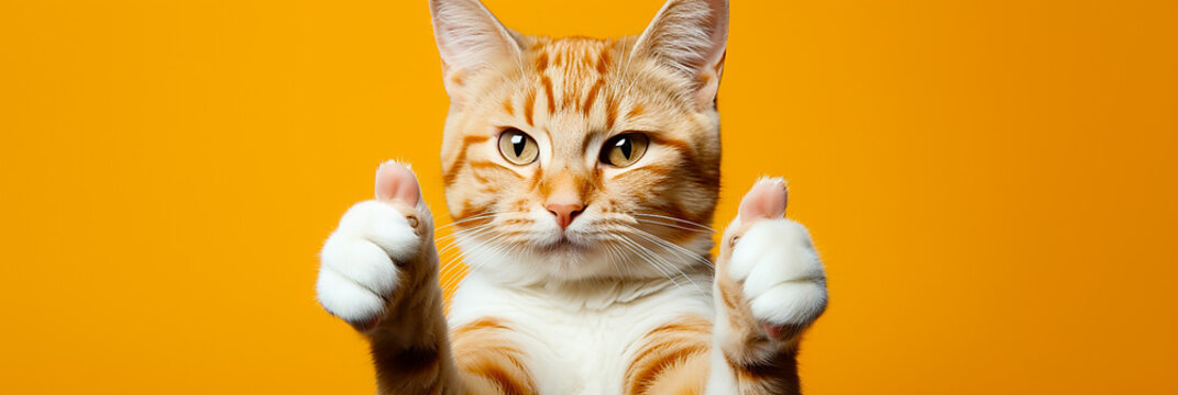 Cat giving two thumbs up