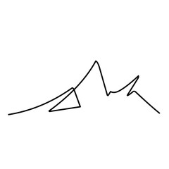 One continuous line mountain