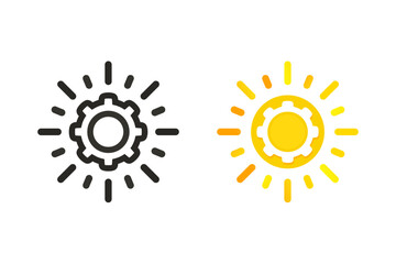 Bright gear icon. Illustration vector