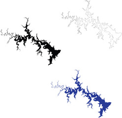 Skiatook Lake icon. Lake Winnipesauke Map sign. Lake Winnipesauke Outline symbol. Oklahoma Map. flat style.