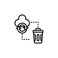 Data recovery, restore, undelete outline icon. Vector illustration. The isolated icon suits the web, infographics, interfaces, and apps.