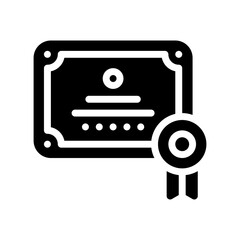 certificate glyph icon