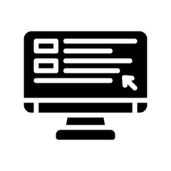 online lesson glyph icon
