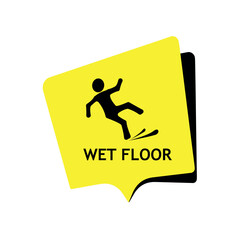wet floor sign on white background	
