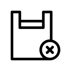 no plastic bags line icon