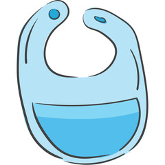 Baby Apron Doodle Illustration PNG Transparent Background