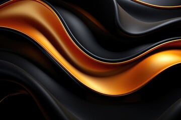 3D abstract wallpaper. Three-dimensional dark golden and black background. golden wallpaper. Black and gold background