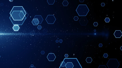Particles hex event game trailer titles cinematic openers digital technology background - obrazy, fototapety, plakaty