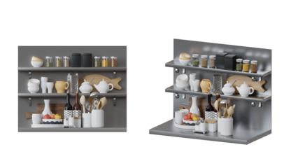 isolated kitchen utensil and herb