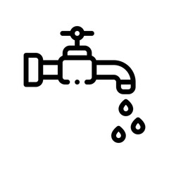 water tap line icon