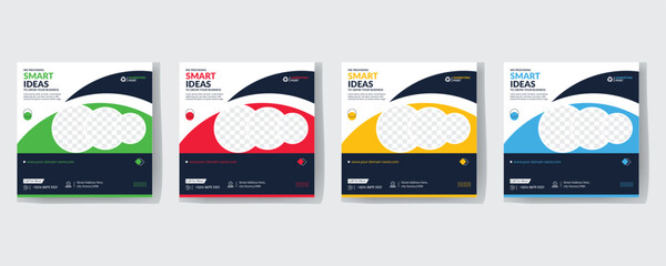 Modern Creative Corporate Business marketing agency promotion social media post template. Editable square banner design with place for the photo