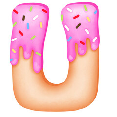 English letters drawn from the shape of cakes