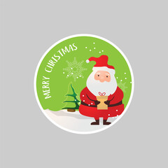 Christmas season celebration sticker illustration