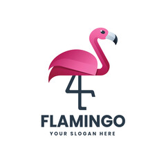 Flamingo gradient logo vector icon illustration