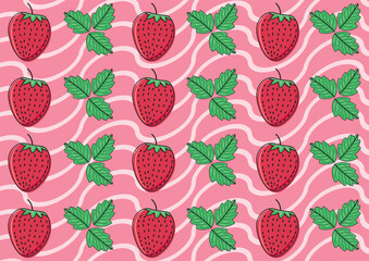 strawberry vector illustration,Doodle fruits. Natural tropical fruit, doodles strawberry and vitamin . Vegan kitchen strawberry hand drawn, organic fruits or vegetarian food.good for kid