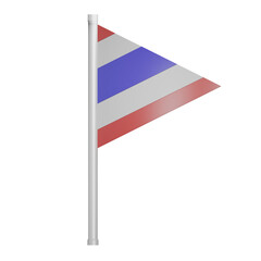 3d flag , thailand , triangular shaped flag