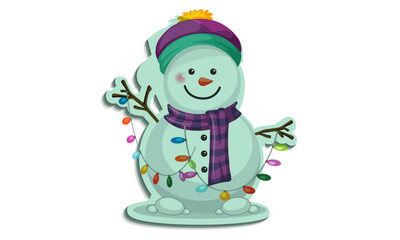 Snowman Christmas Graphic Creepy Clip Art Vector Design, 100% vector illustration design? This cute snowman is perfect for adding a lovely festive feel to your fabrics!