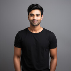 Young man in black t shirt