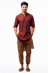 Indian man in traditional wear kurta pajama or pathani dress