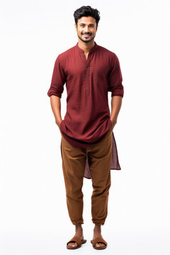 Indian man in traditional wear kurta pajama or pathani dress