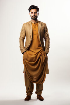 Indian man in traditional wear kurta pajama or pathani dress