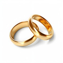 gold rings,two rings,wedding rings on white