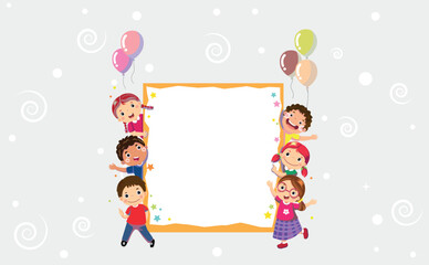 kids celebrating, balloons, celebration writing board, christmas, holiday, joy, childlike, kids, education