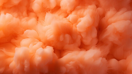 Orange cotton candy background. Candy floss texture. Generative AI - obrazy, fototapety, plakaty