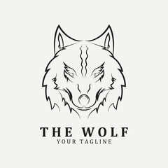 Wolf or head wolf Logo vector icon illuatration design