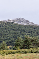 light snowfall on the summits of the Sierra de Guadarrama in Madrid in 2023