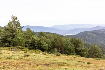Obraz premium light snowfall on the summits of the Sierra de Guadarrama in Madrid in 2023