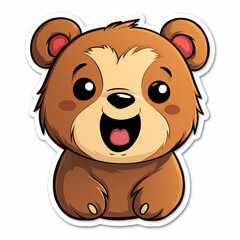 Fototapeta premium Sticker fantasy children's funny cartoon characters people, animals