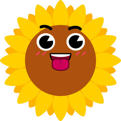 Sunflower Face Tongue Out Open Eye