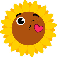 Sunflower Face Wink Kiss